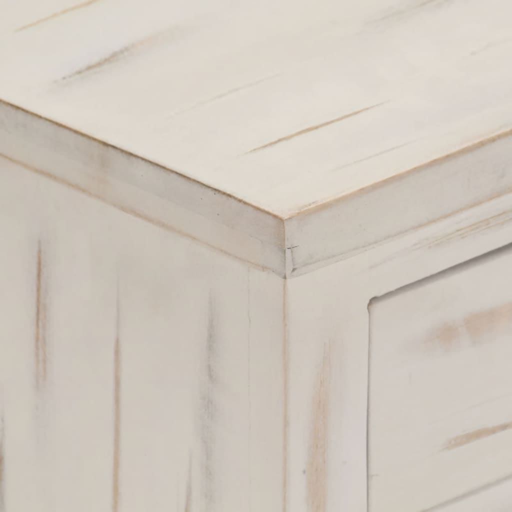 vidaXL Mesa de cabeceira 40x30x50cm madeira de mangueira maciça branco