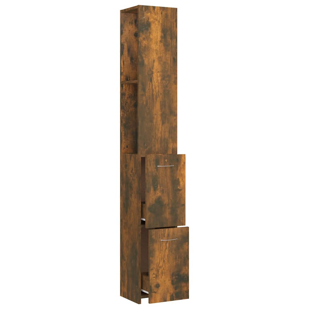 vidaXL Armário WC 25x26,5x170 cm derivados de madeira carvalho fumado