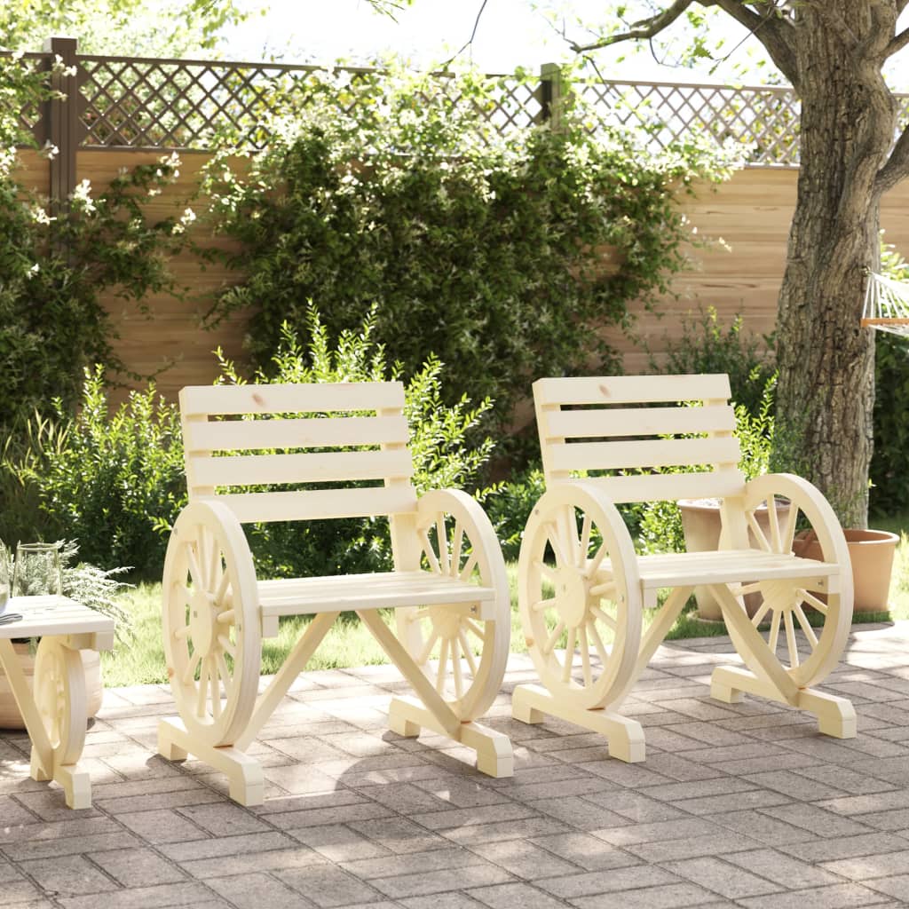 vidaXL Cadeiras de jardim 2 pcs 58x58x78,5 cm madeira de abeto maciça