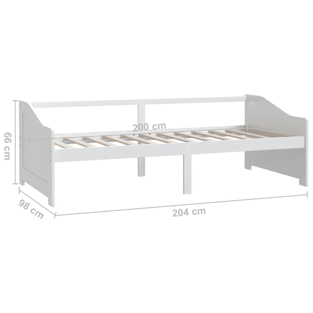 vidaXL Sofá-cama de 3 lugares 90x200 cm madeira de pinho maciça branco