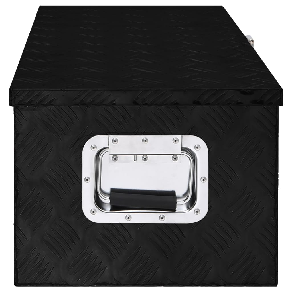 vidaXL Caixa de arrumação 80x39x30 cm alumínio preto