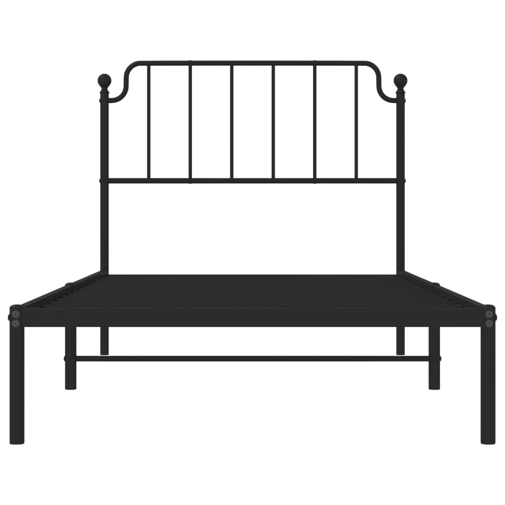 vidaXL Estrutura de cama com cabeceira 100x190 cm metal preto