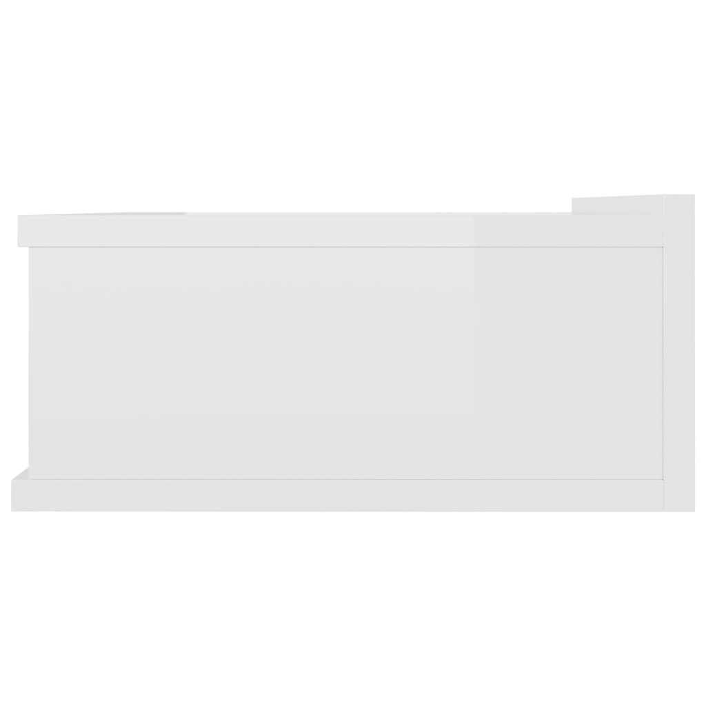 vidaXL Mesa de cabeceira suspensa 2 pcs 40x30x15 cm branco brilhante