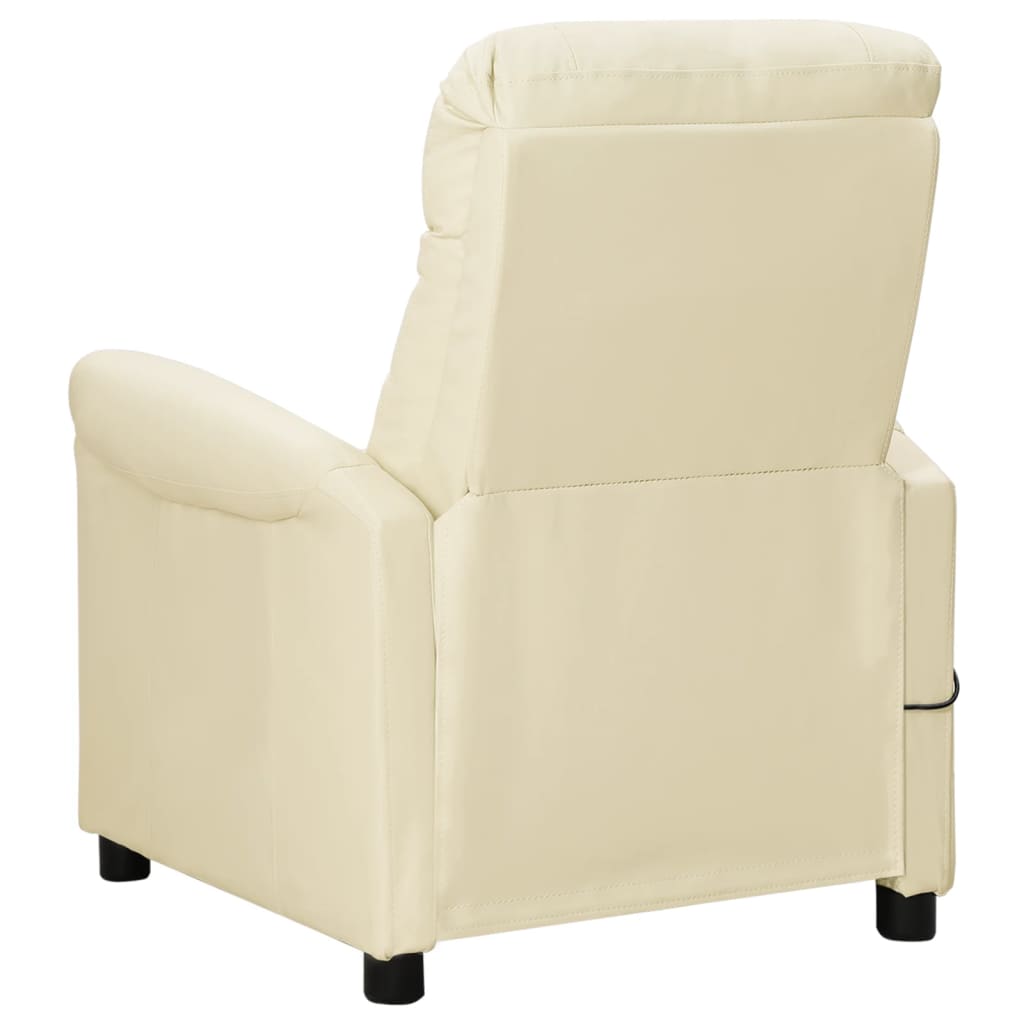 vidaXL Cadeira de massagens couro artificial cor creme