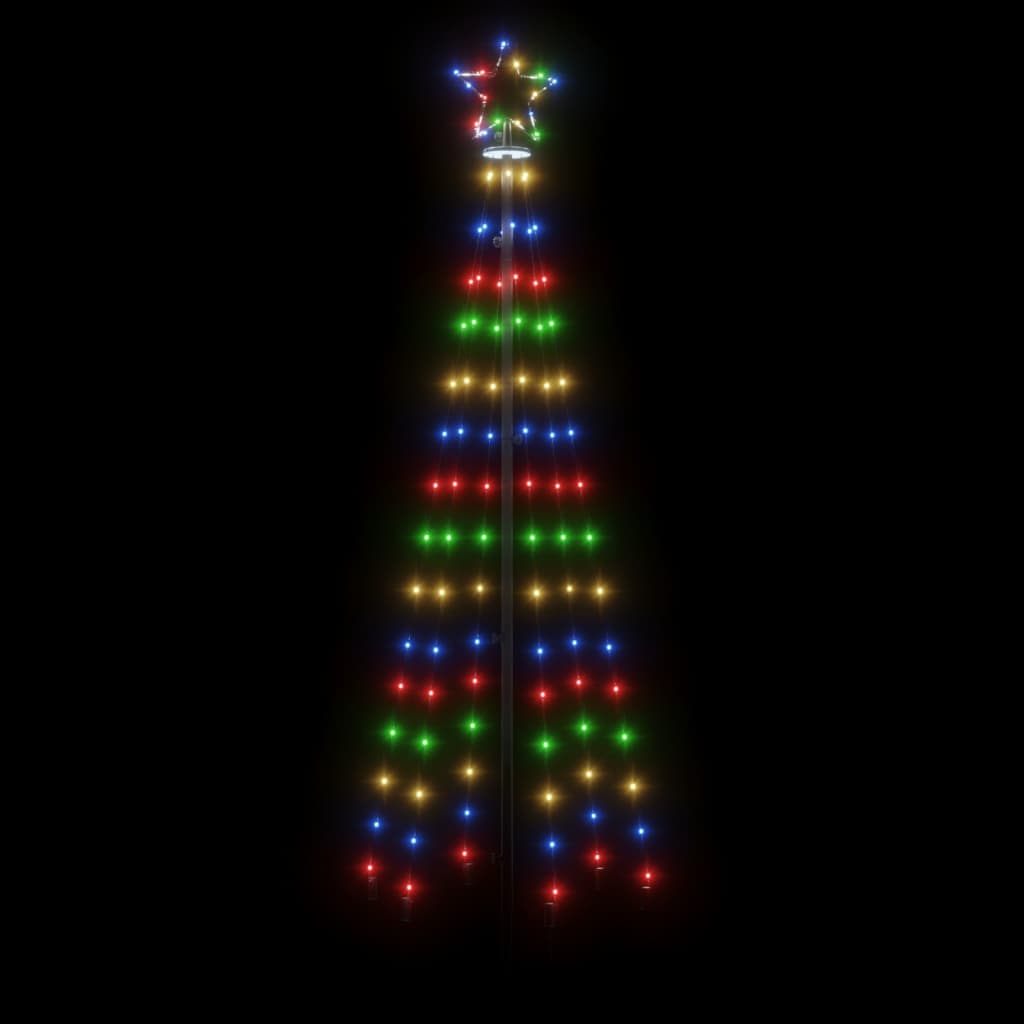 vidaXL Árvore de Natal com espigão 108 luzes LED 180 cm colorido