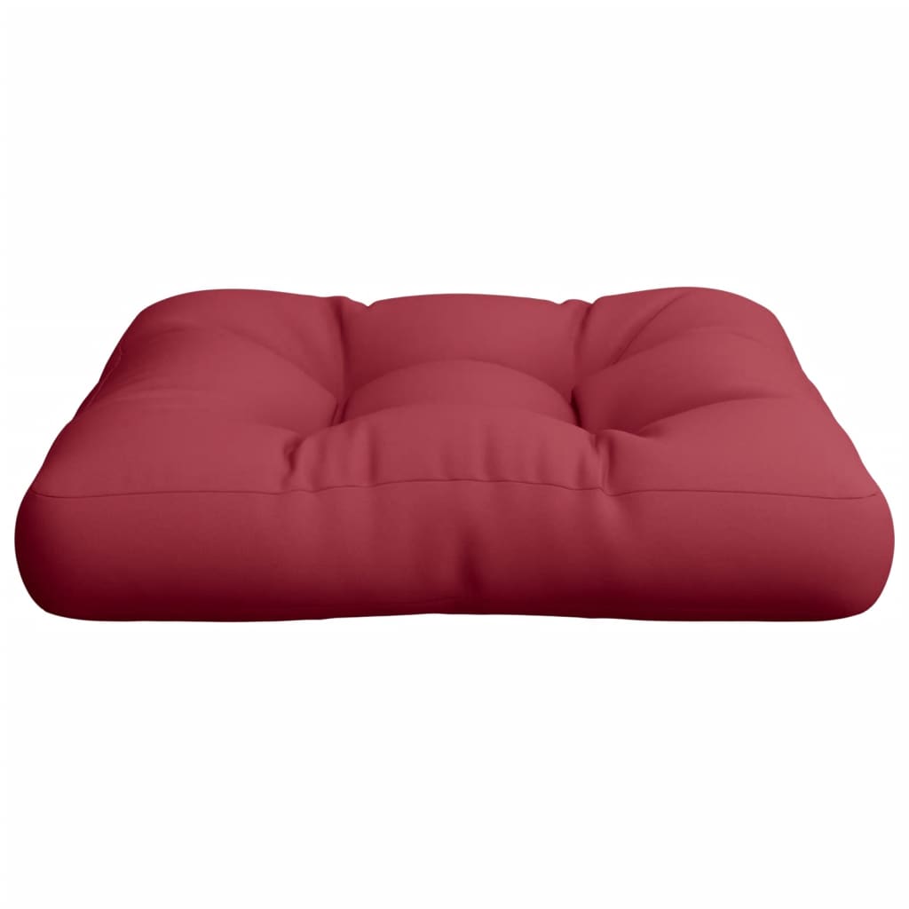 vidaXL Almofadão para sofá de paletes 50x50x12cm tecido vermelho tinto