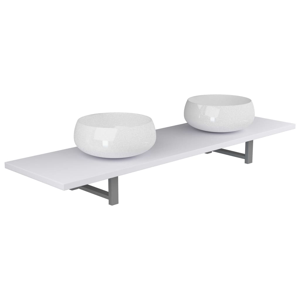 vidaXL Conjunto de móveis de casa banho 3 peças cerâmica branco