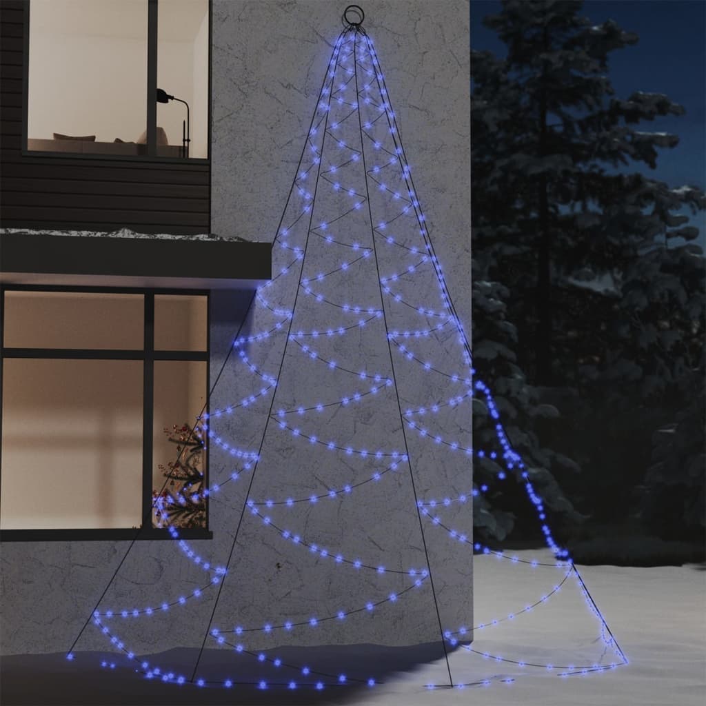vidaXL Árvore de Natal parede 720 luzes LED 5 m int/ext azul