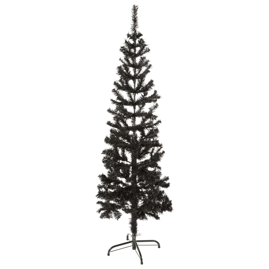 vidaXL Árvore de Natal fina 150 cm preto