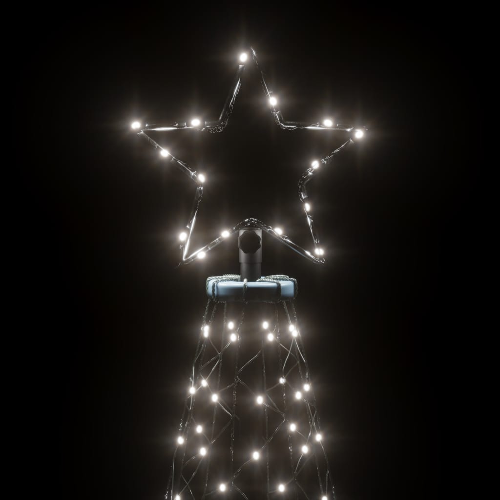 vidaXL Árvore de Natal com espigão 200 luzes LED 180 cm branco frio