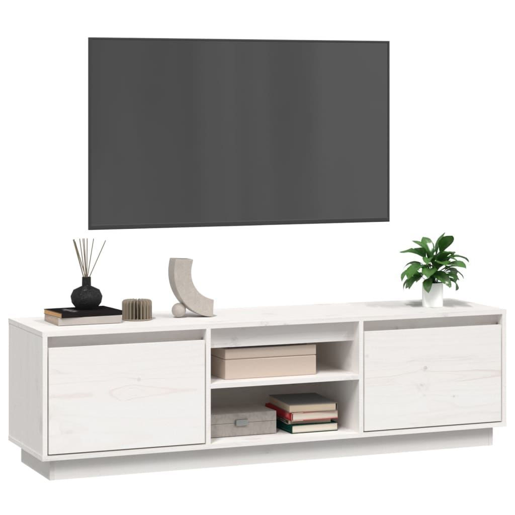 vidaXL Móvel de TV 140x35x40 cm madeira de pinho maciça branco