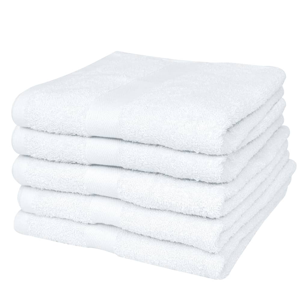 vidaXL Conjunto toalhas banho 5 pcs algodão 500 g. 100x150 cm branco