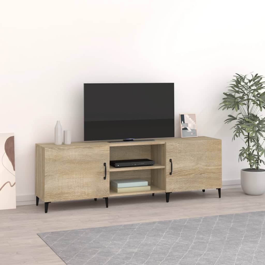 vidaXL Móvel de TV 150x30x50 cm derivados de madeira carvalho sonoma