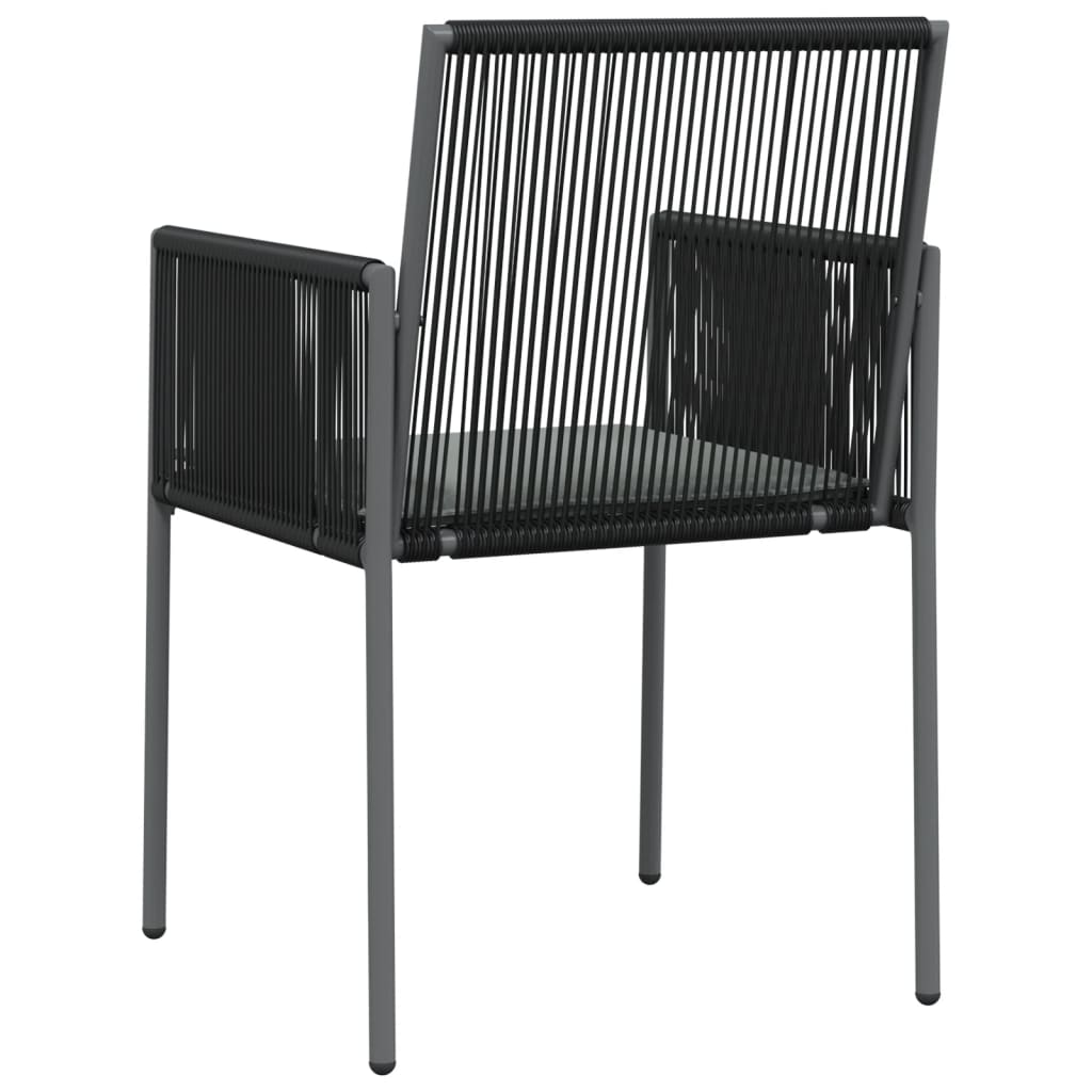 vidaXL Cadeiras jardim c/ almofadões 6pcs 54x60,5x83,5cm vime PE preto