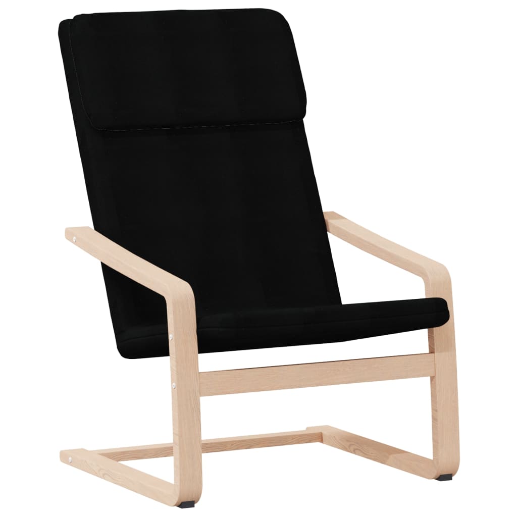 vidaXL Cadeira de descanso com banco p/ pés tecido preto