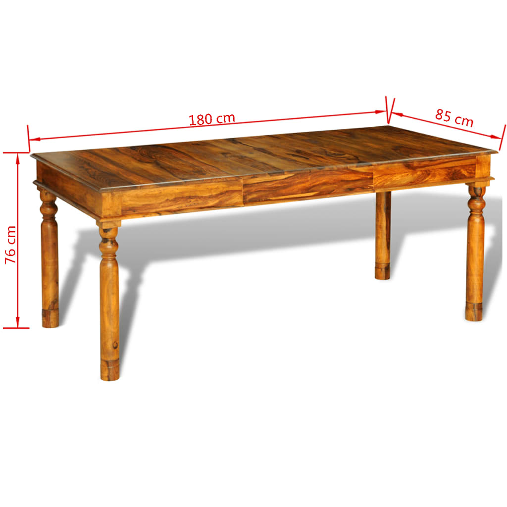 vidaXL Mesa de jantar 180x85x76 cm madeira de sheesham maciça