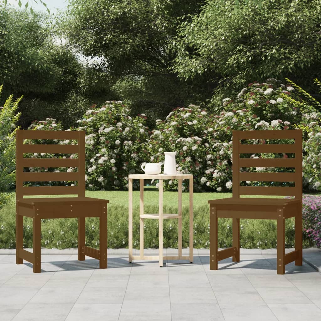 vidaXL Cadeiras de jardim 2 pcs 50x48x91,5cm pinho maciço castanho-mel