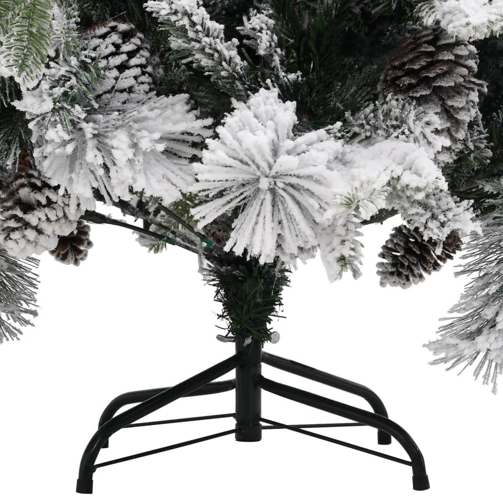 vidaXL Árvore de Natal c/ flocos de neve e pinhas 150 cm PVC e PE