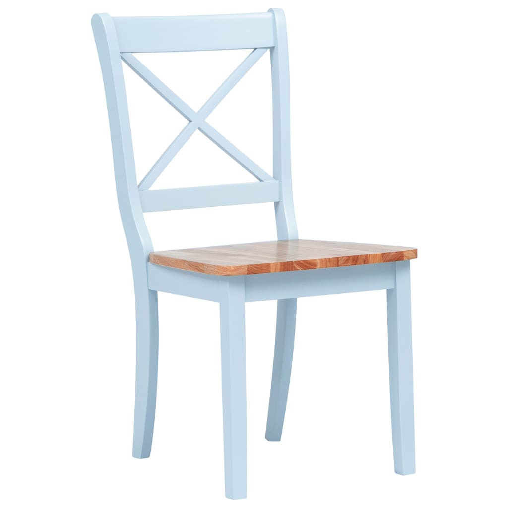 vidaXL Cadeiras de jantar 4 pcs seringueira maciça cinza/madeira clara