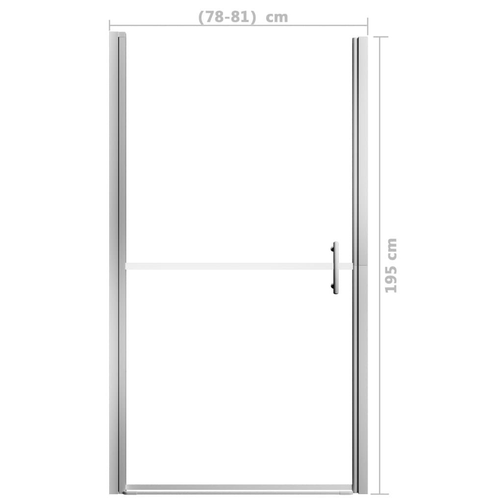 vidaXL Porta de chuveiro vidro temperado 81x195 cm