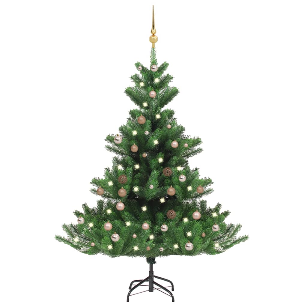 vidaXL Árvore Natal artificial LEDs/bolas 180cm abeto caucasiano verde