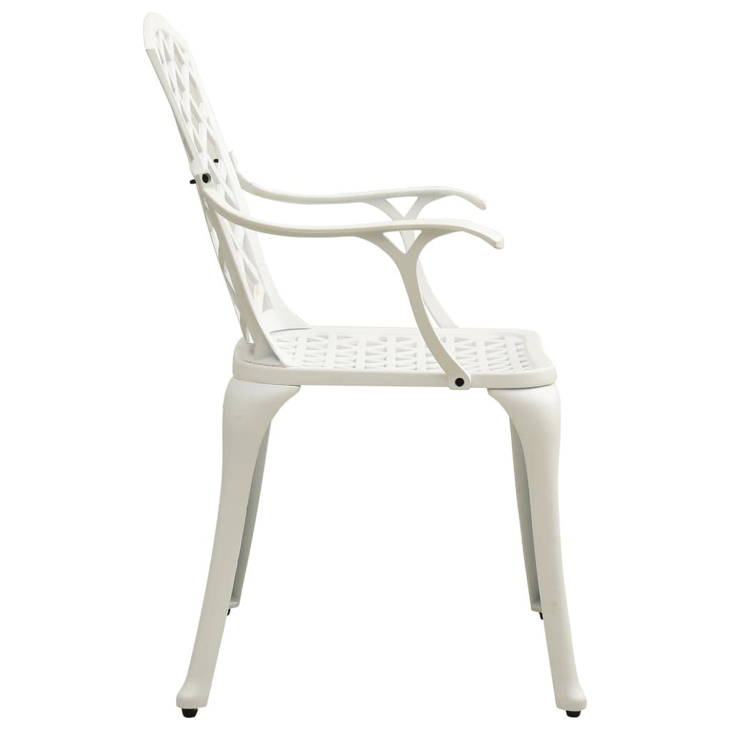 vidaXL Cadeiras de jardim 4 pcs alumínio fundido branco