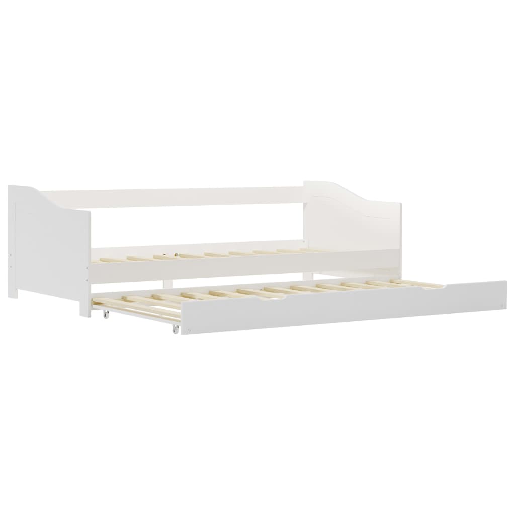 vidaXL Estrutura sofá-cama de puxar madeira de pinho 90x200 cm branco