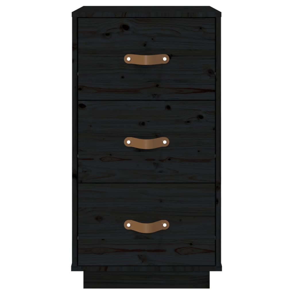 vidaXL Mesa de cabeceira 40x40x75 cm madeira de pinho maciça preto