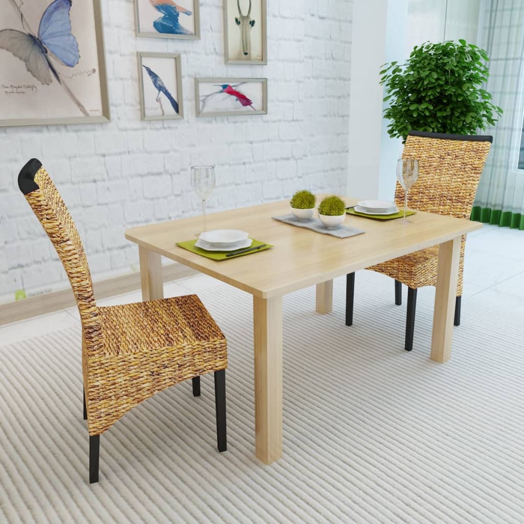 vidaXL Cadeiras de jantar 2 pcs abacá e madeira de mangueira maciça
