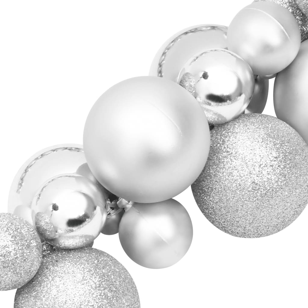 vidaXL Grinalda de Natal com bolas 175 cm poliestireno prateado