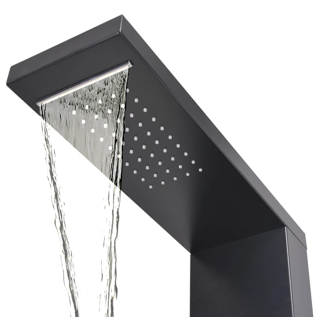 vidaXL Sistema de coluna de duche em alumínio preto mate