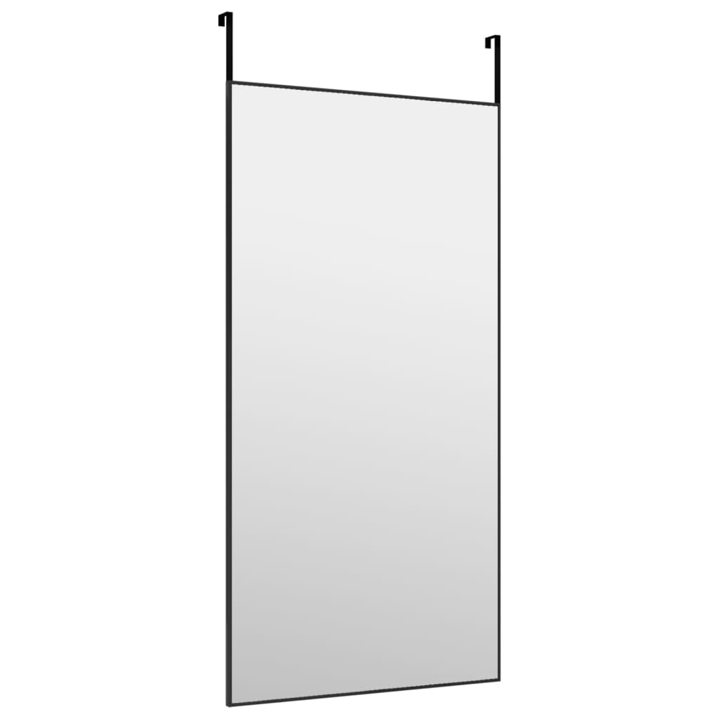 vidaXL Espelho para porta 50x100 cm vidro e alumínio preto