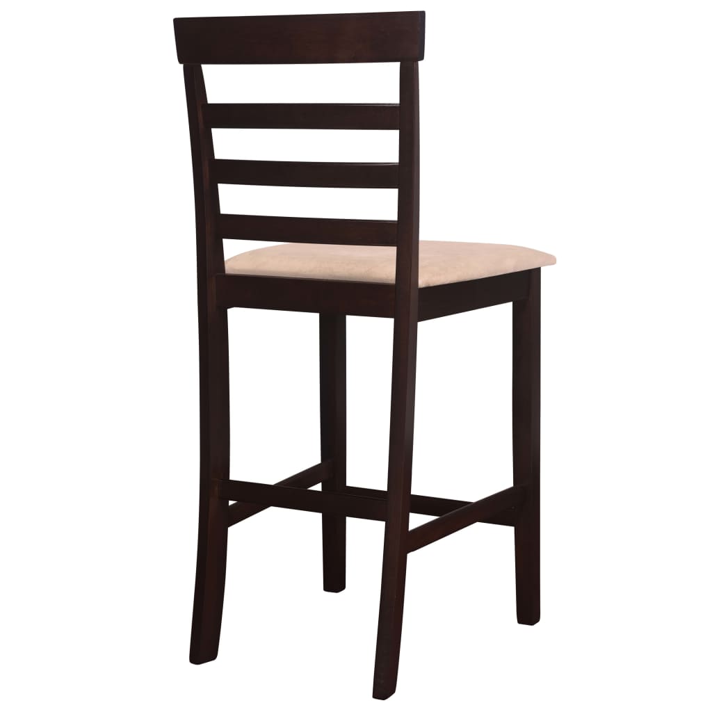 vidaXL Mesa e cadeiras de bar 5 pcs madeira maciça castanho escuro