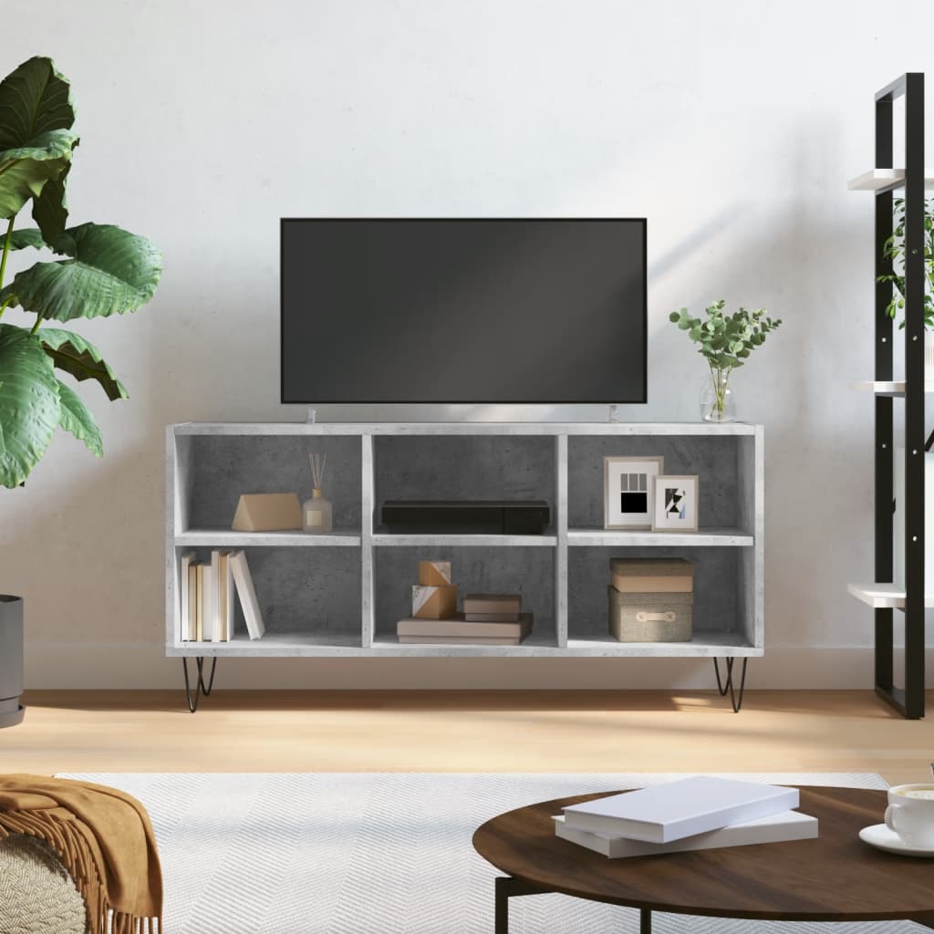 vidaXL Móvel de TV 103,5x30x50 cm derivados madeira cinzento cimento