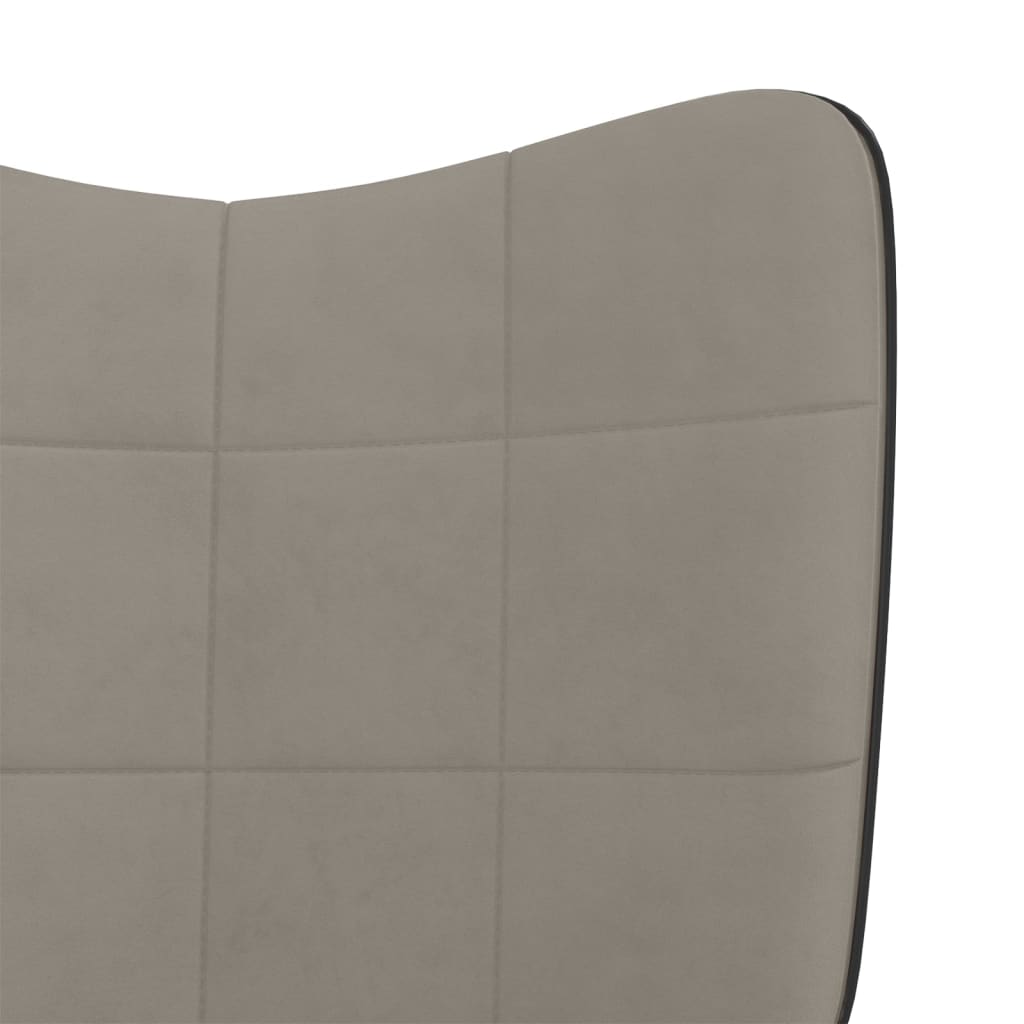 vidaXL Cadeira de baloiço com banco PVC e veludo cinzento-claro