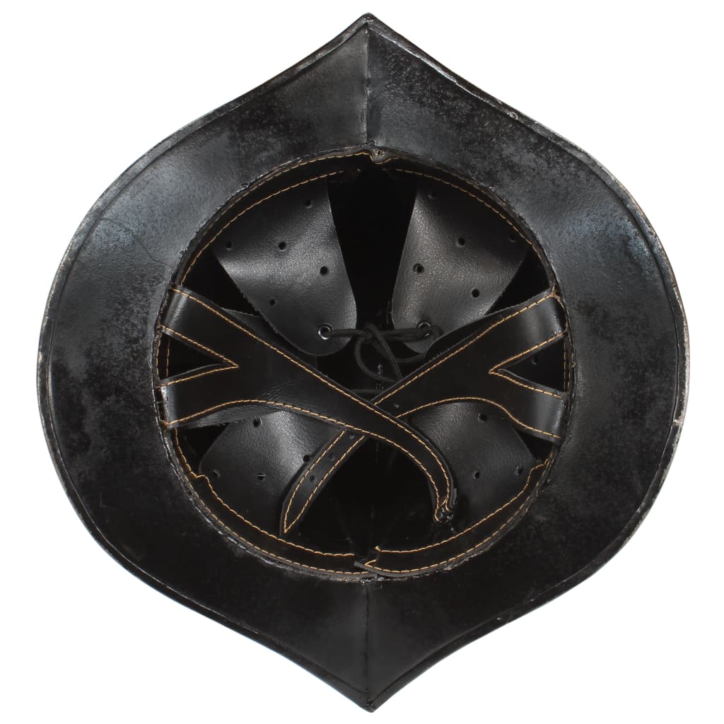 vidaXL Capacete de cavaleiro medieval réplica LARP aço prateado