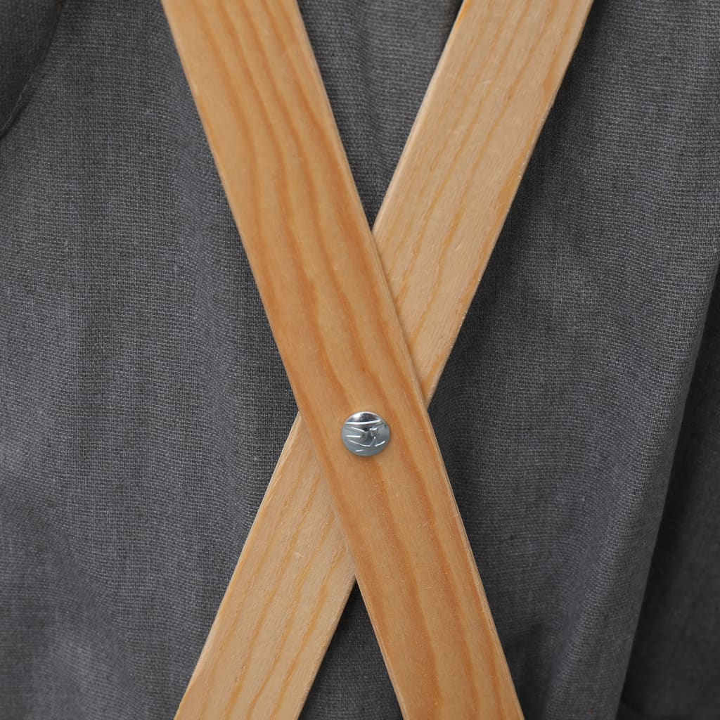 vidaXL Cesto para roupa suja dobrável madeira e tecido cinzento