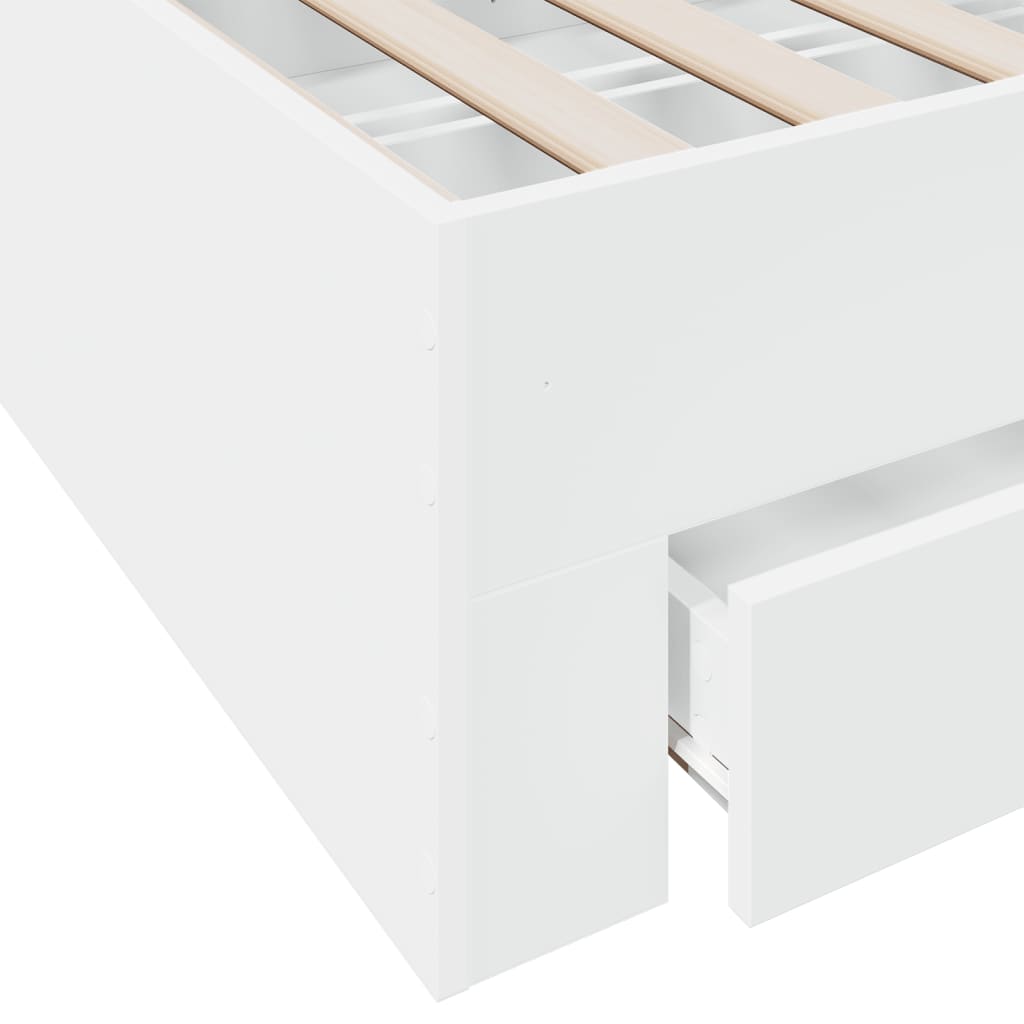 vidaXL Estrutura de cama c/ gavetas 180x200cm derivados madeira branco