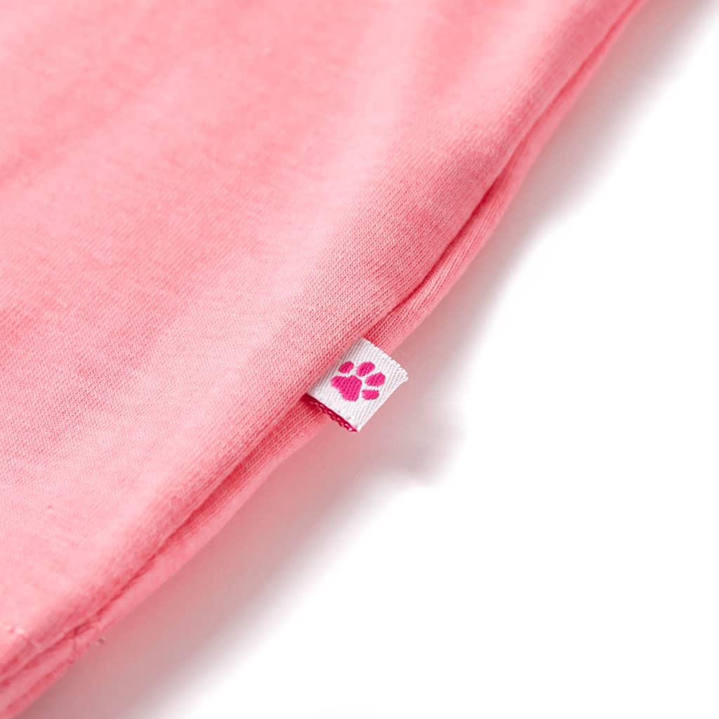 T-shirt de criança rosa-brilhante fluorescente 92
