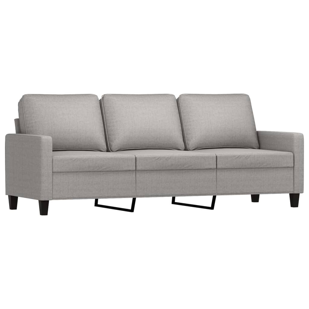 vidaXL 4 pcs conjunto de sofás com almofadões tecido cinzento-claro