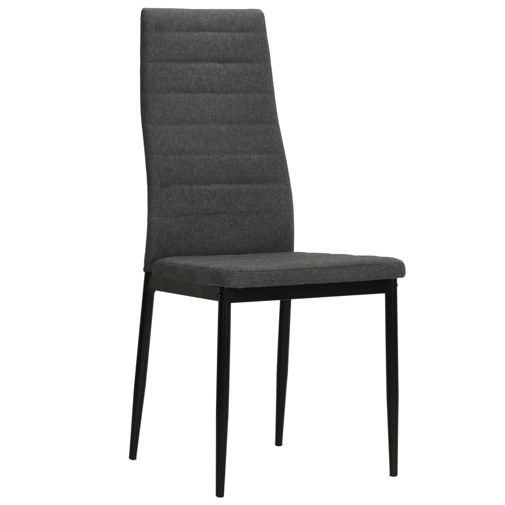 vidaXL Cadeiras de jantar 4 pcs tecido cinzento-escuro