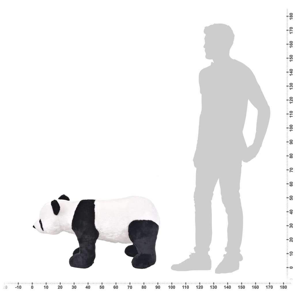 vidaXL Brinquedo de montar panda peluche preto e branco XXL