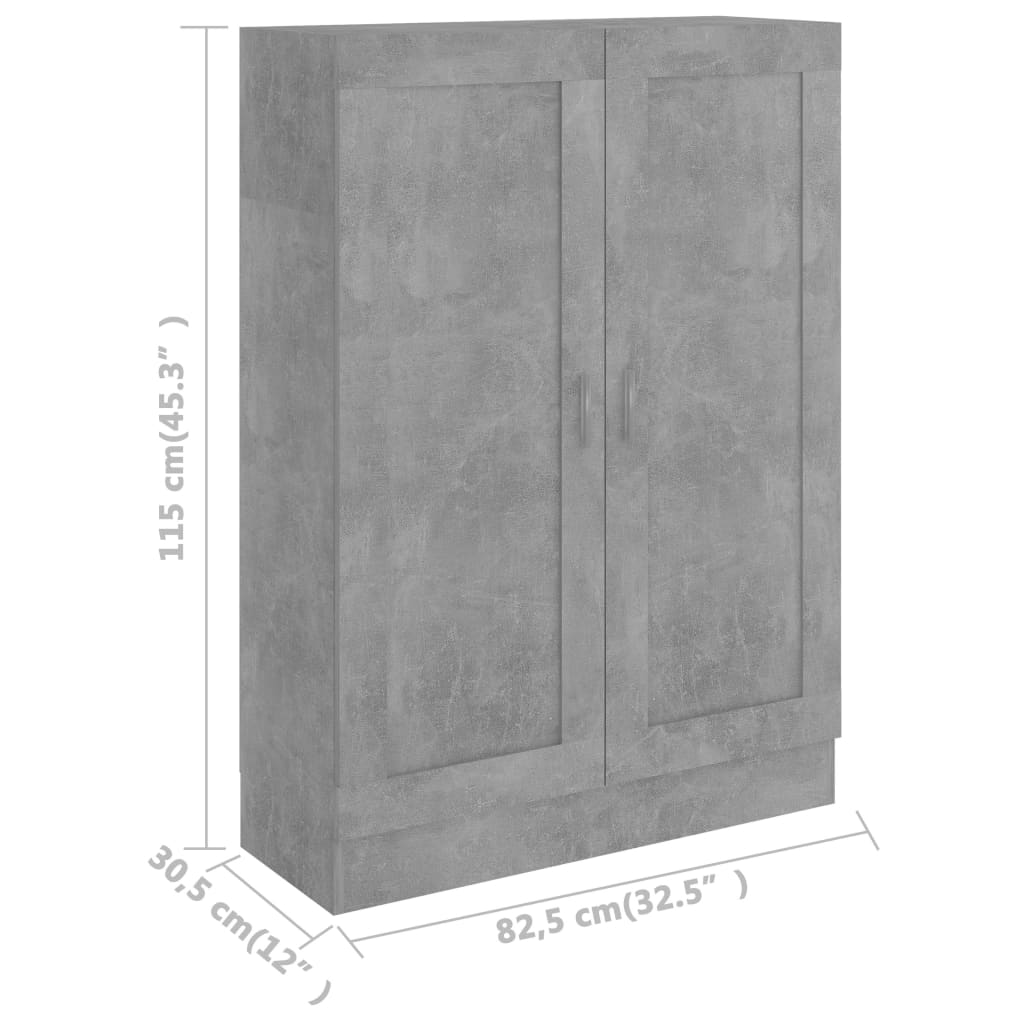 vidaXL Estante 82,5x30,5x115 cm contraplacado cinzento cimento