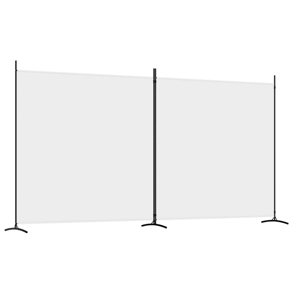 vidaXL Divisória/biombo com 2 painéis 348x180 cm tecido branco