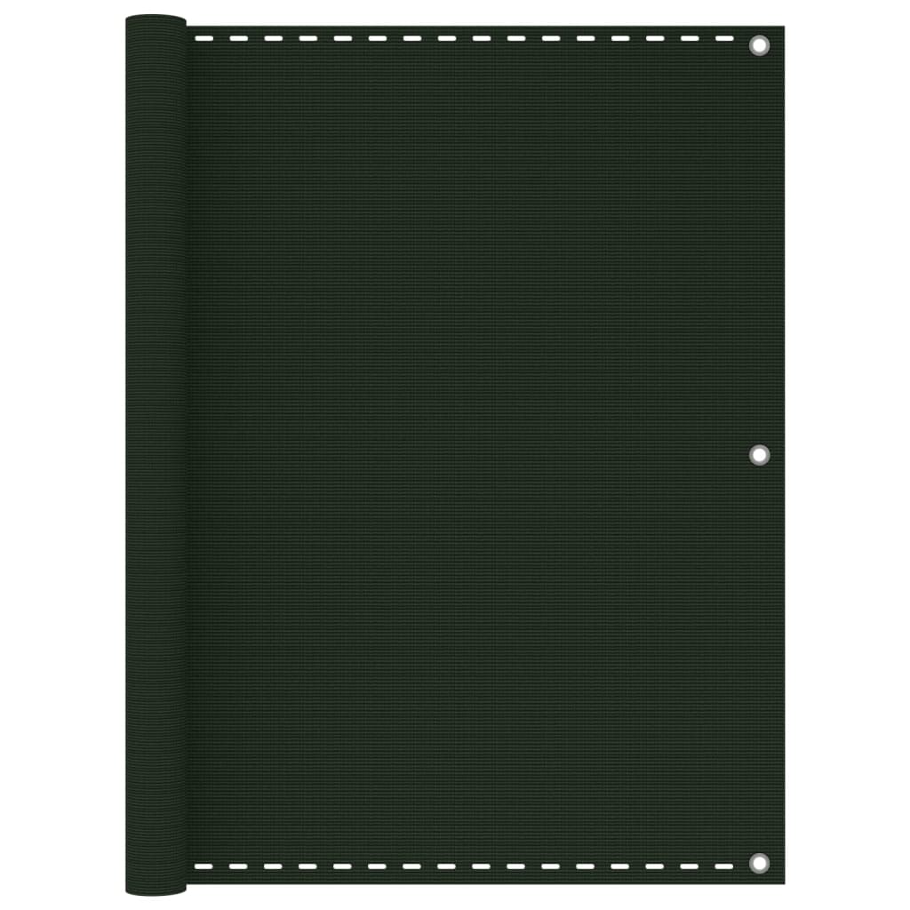vidaXL Tela de varanda 120x300 cm PEAD verde-escuro