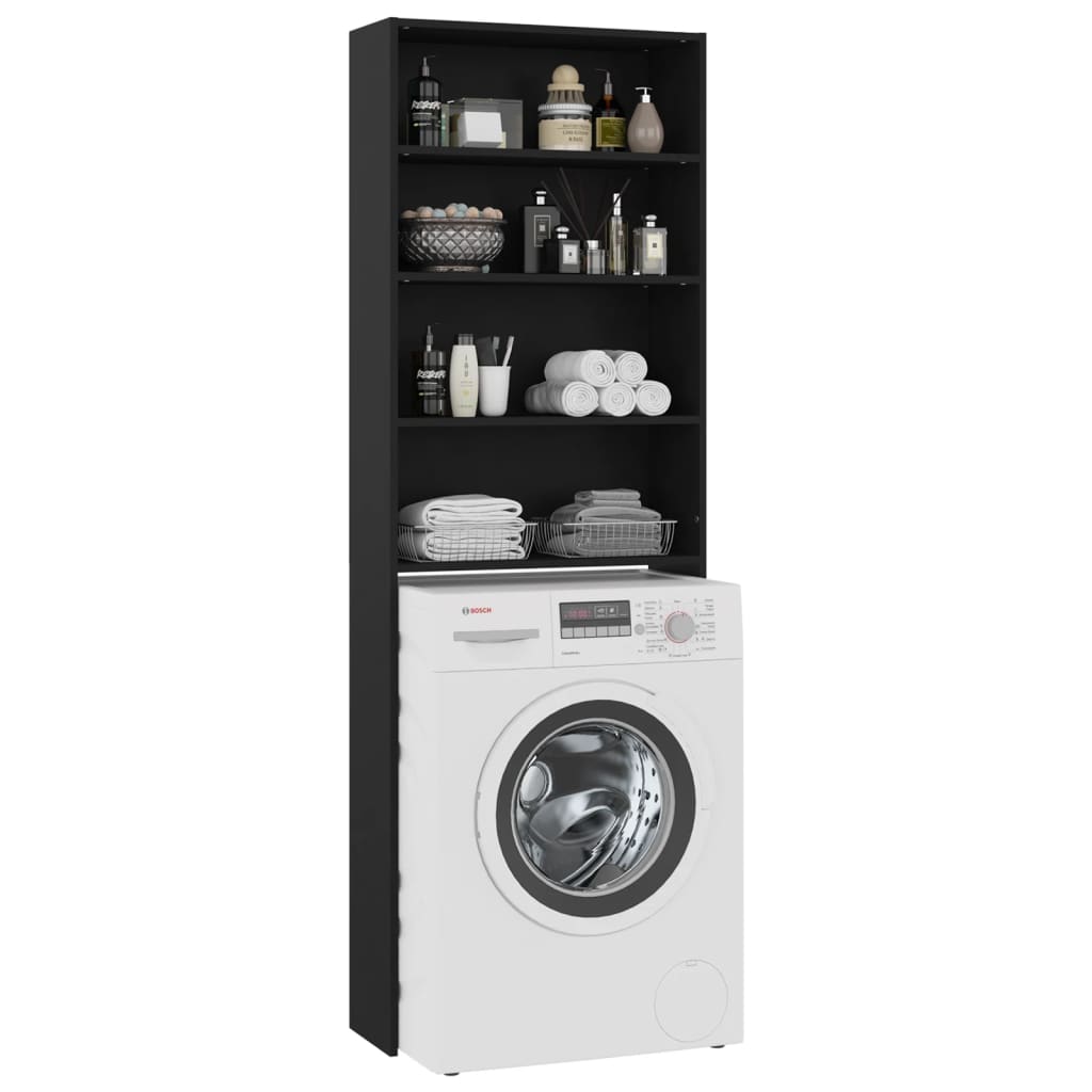 vidaXL Armário para máquina de lavar roupa 64x24x190 cm preto
