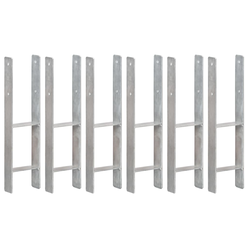 vidaXL Âncoras de vedação 6 pcs 14x6x60 cm aço galvanizado prateado