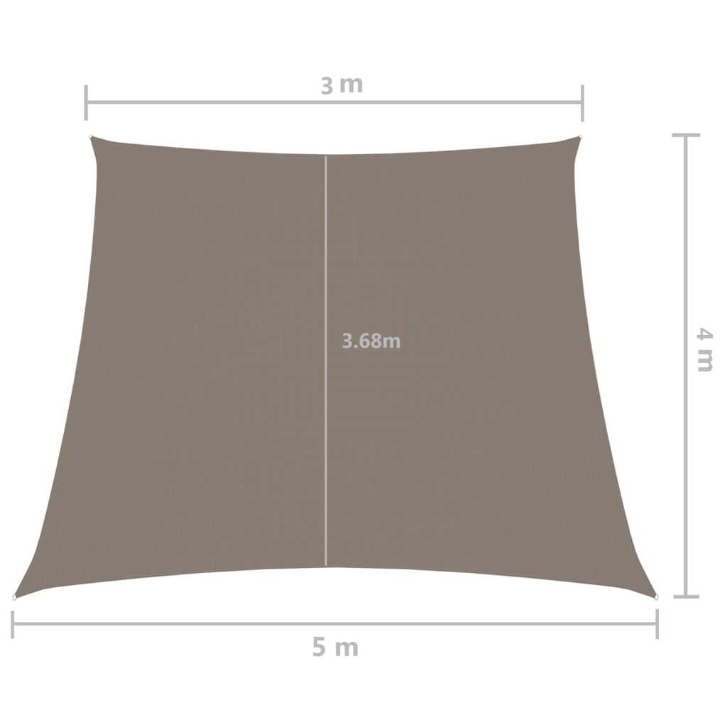 vidaXL Para-sol vela tecido oxford trapézio 3/5x4 m cinza-acastanhado