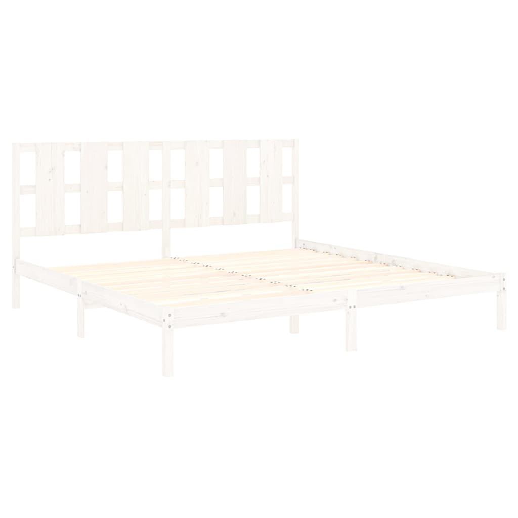vidaXL Estrutura de cama 200x200 cm pinho maciço branco