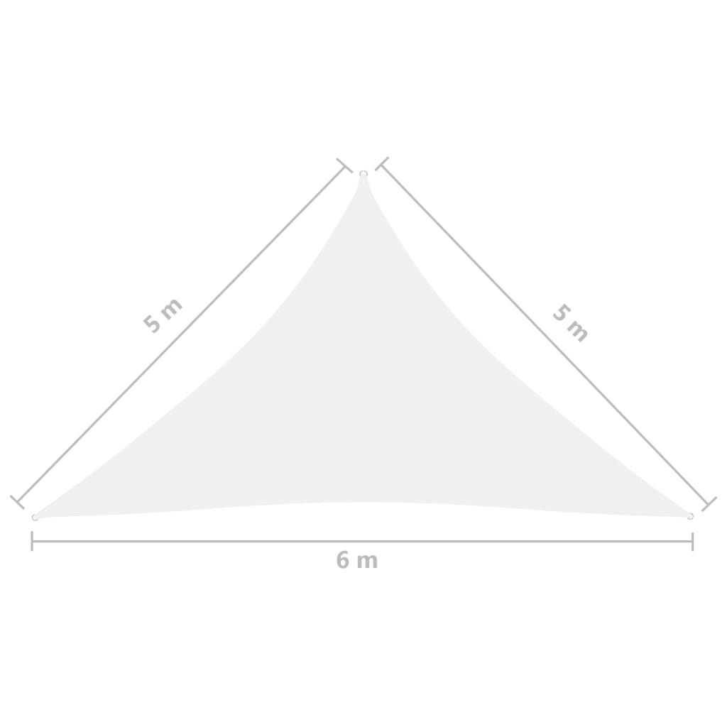 vidaXL Para-sol estilo vela tecido oxford triangular 5x5x6 m branco